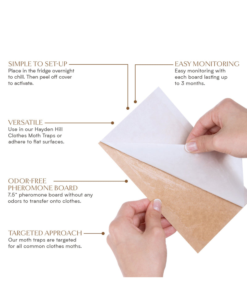 Powerful Clothes Moth Trap Refills | 6 Strips | Odorless & Non-Toxic-zoom-