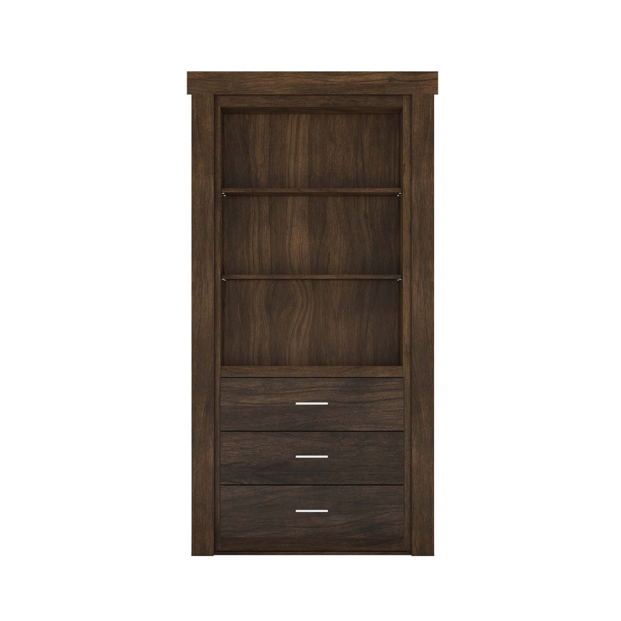 Hidden Flush Mount Walnut Dresser Door-zoom-3