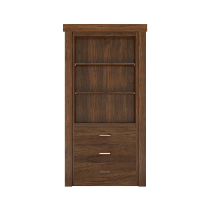 Hidden Flush Mount Walnut Dresser Door-zoom-