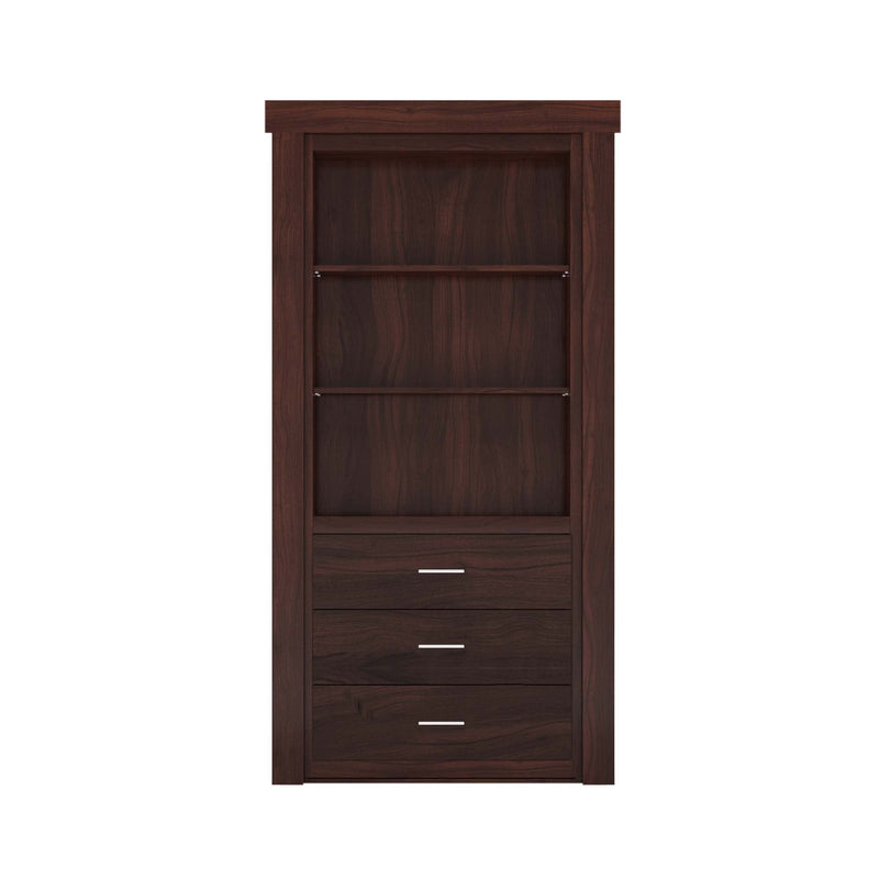 Hidden Flush Mount Walnut Dresser Door-zoom-
