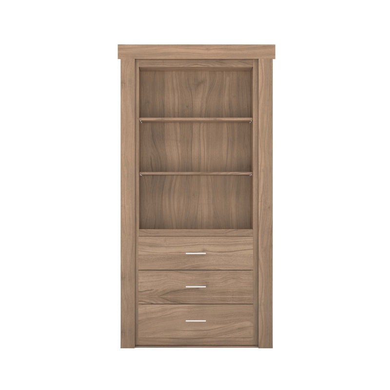 Hidden Flush Mount Walnut Dresser Door-zoom-