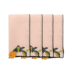 Hand Embroidered Farm To Table Napkins | Set of 4 - Aware House - Neem Crafts -