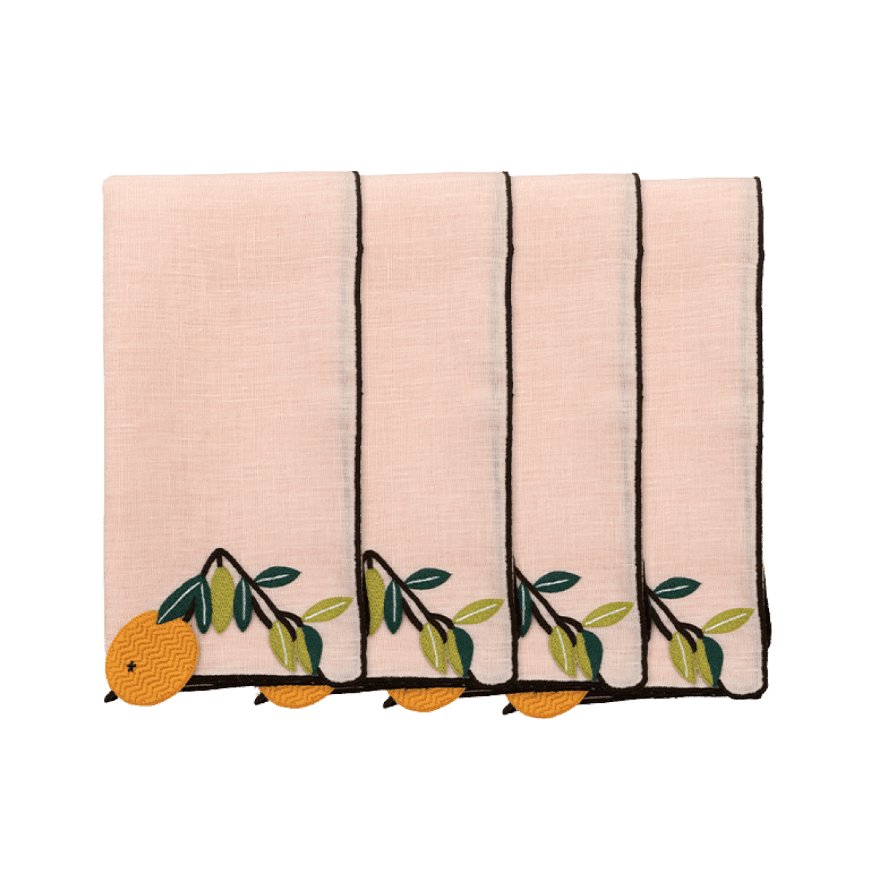 Hand Embroidered Farm To Table Napkins | Set of 4