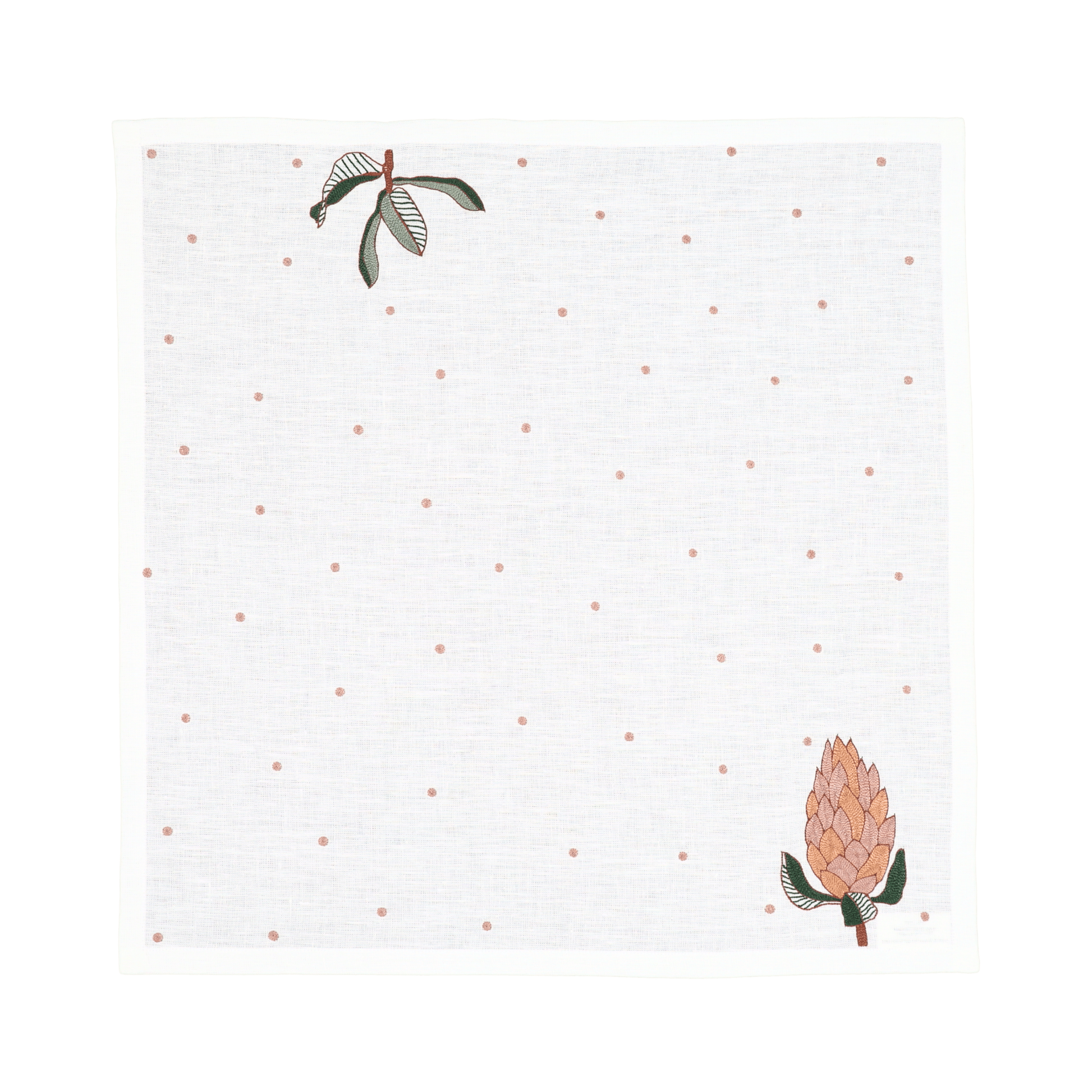 Hand Embroidered Autum Meadow Napkins | Set of 4-3
