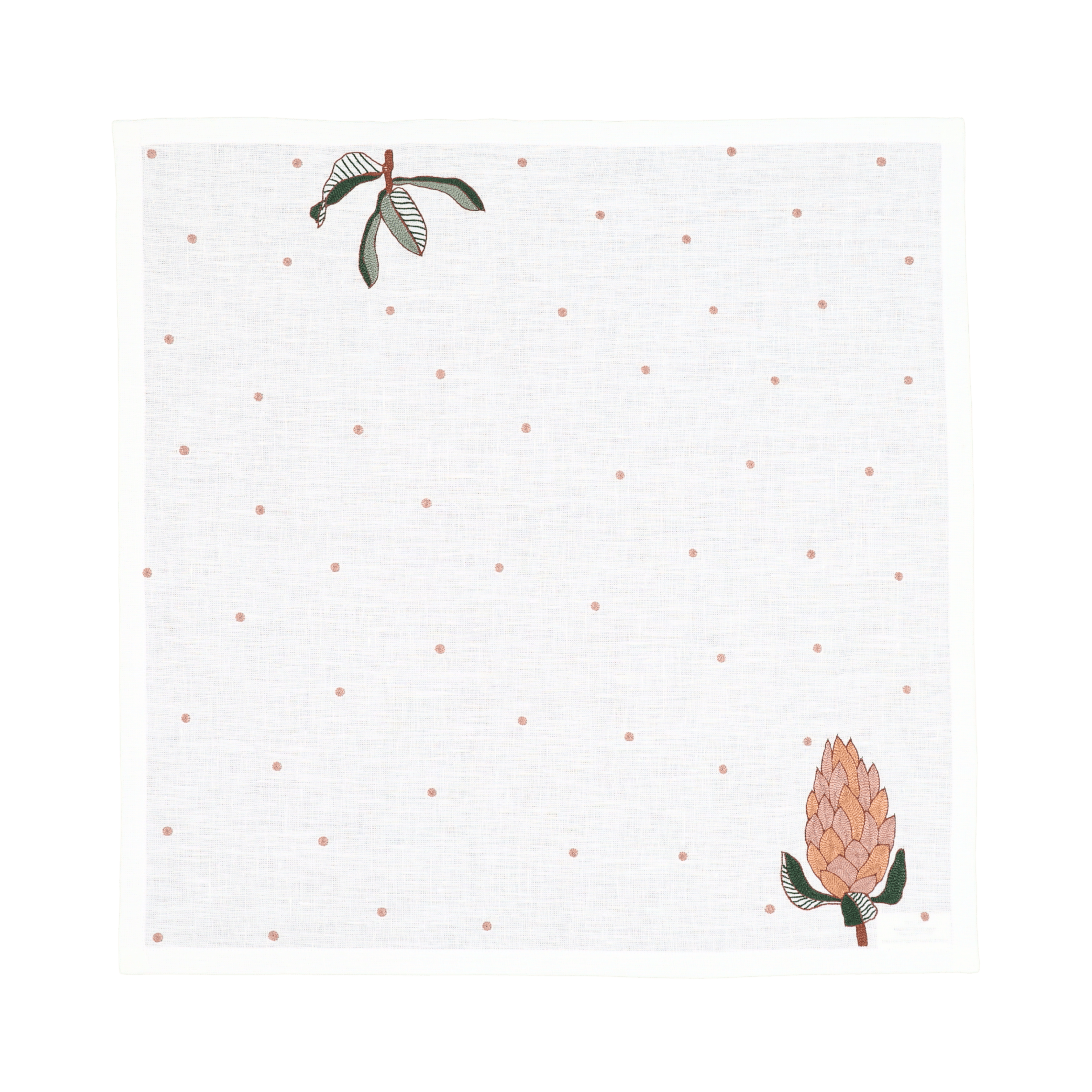 Hand Embroidered Autum Meadow Napkins | Set of 4-zoom-3