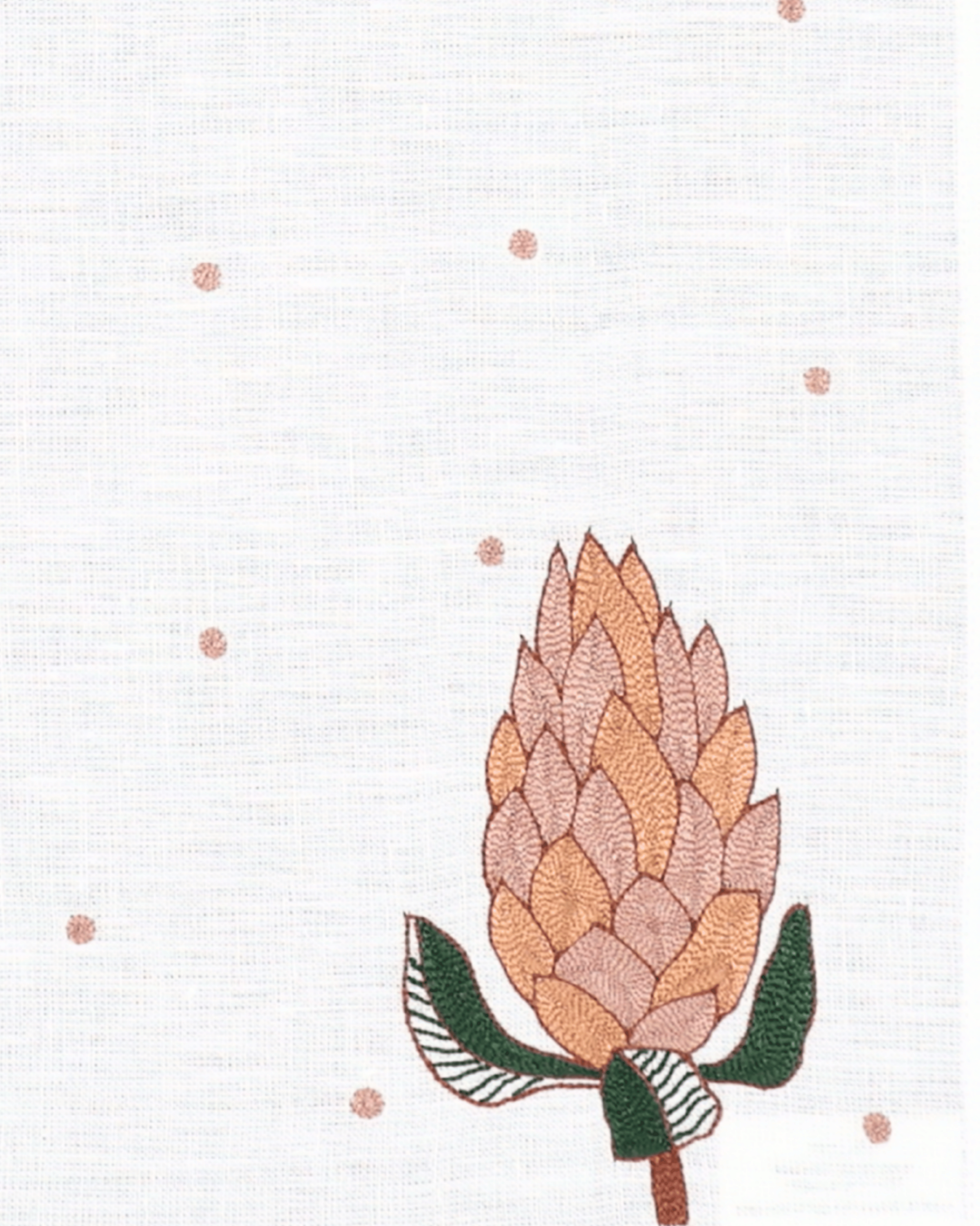 Hand Embroidered Autum Meadow Napkins | Set of 4-zoom-2