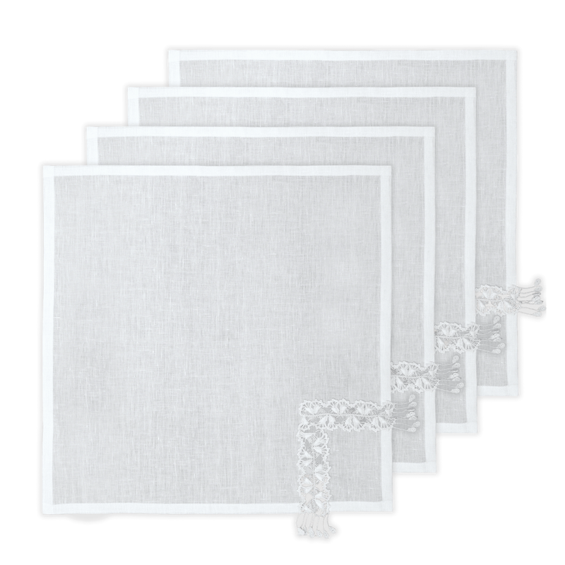 Hand Crochet Napkins 18" x 18" | Set of 4-zoom-