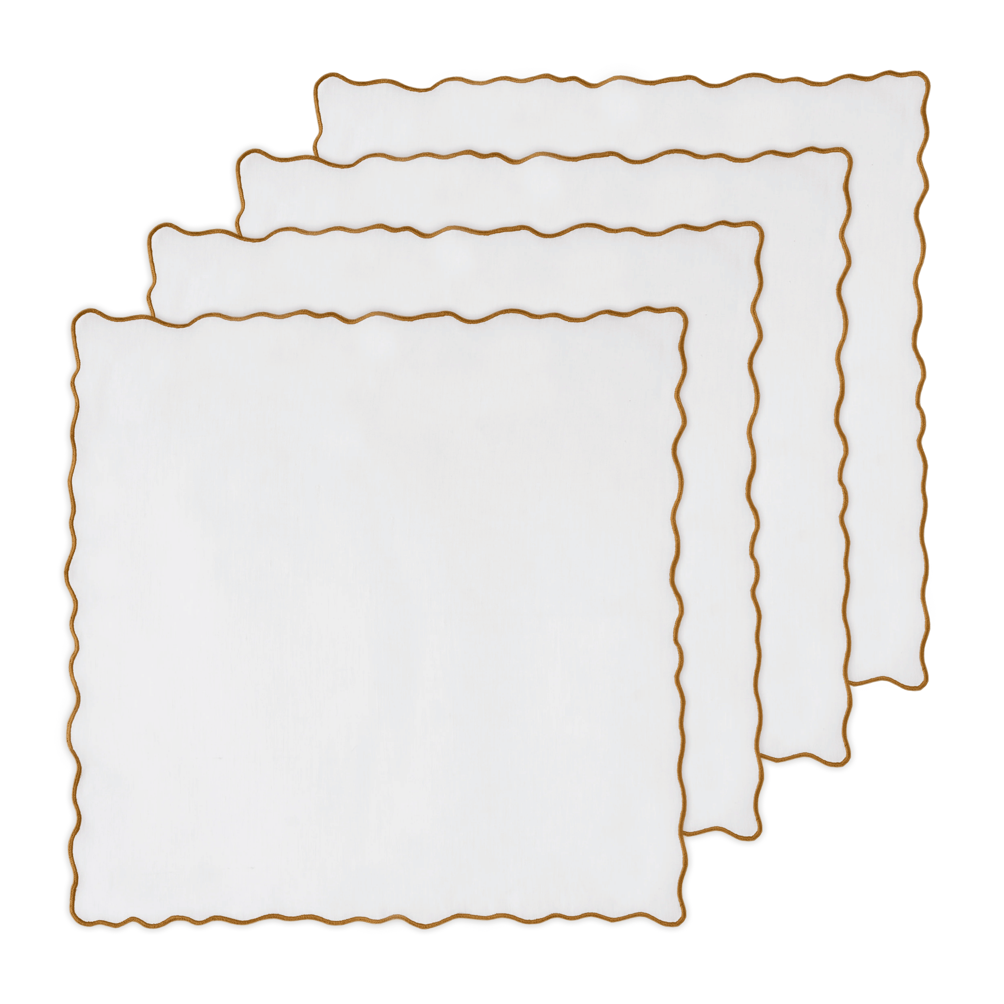 Hand Embroidered Circular Elegance Napkins | Set of 4-zoom-1