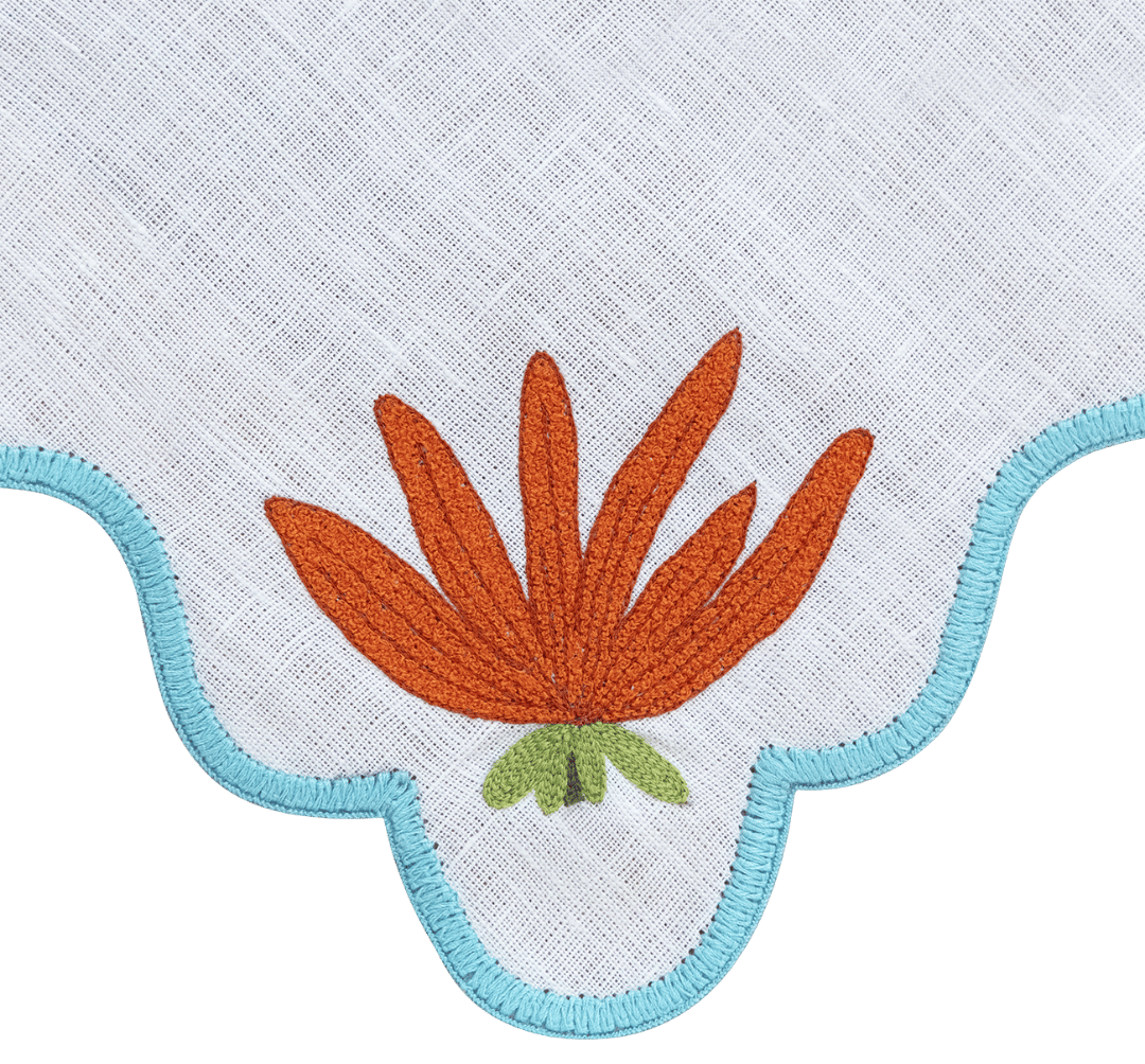 Hand Embroidered Modar Petal Napkins | Set of 4-4