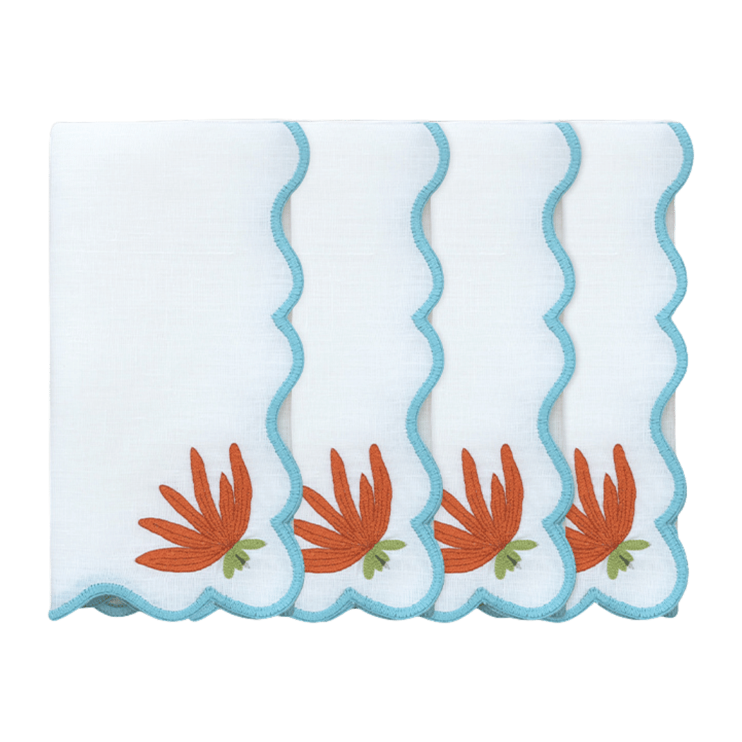 Hand Embroidered Modar Petal Napkins | Set of 4-zoom-2