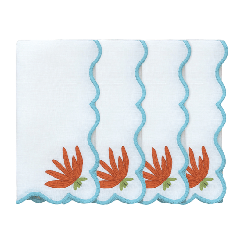 Hand Embroidered Modar Petal Napkins | Set of 4-zoom-