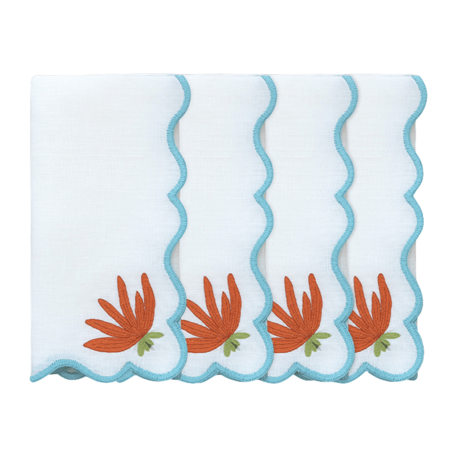 Hand Embroidered Modar Petal Napkins | Set of 4