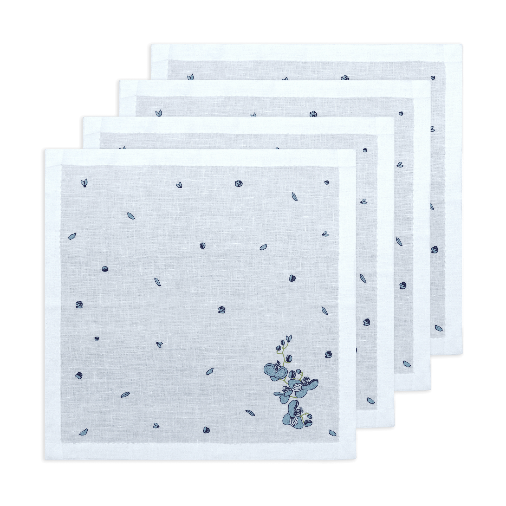 Hand Embroidered Floral Fresco Napkins | Set of 4-1
