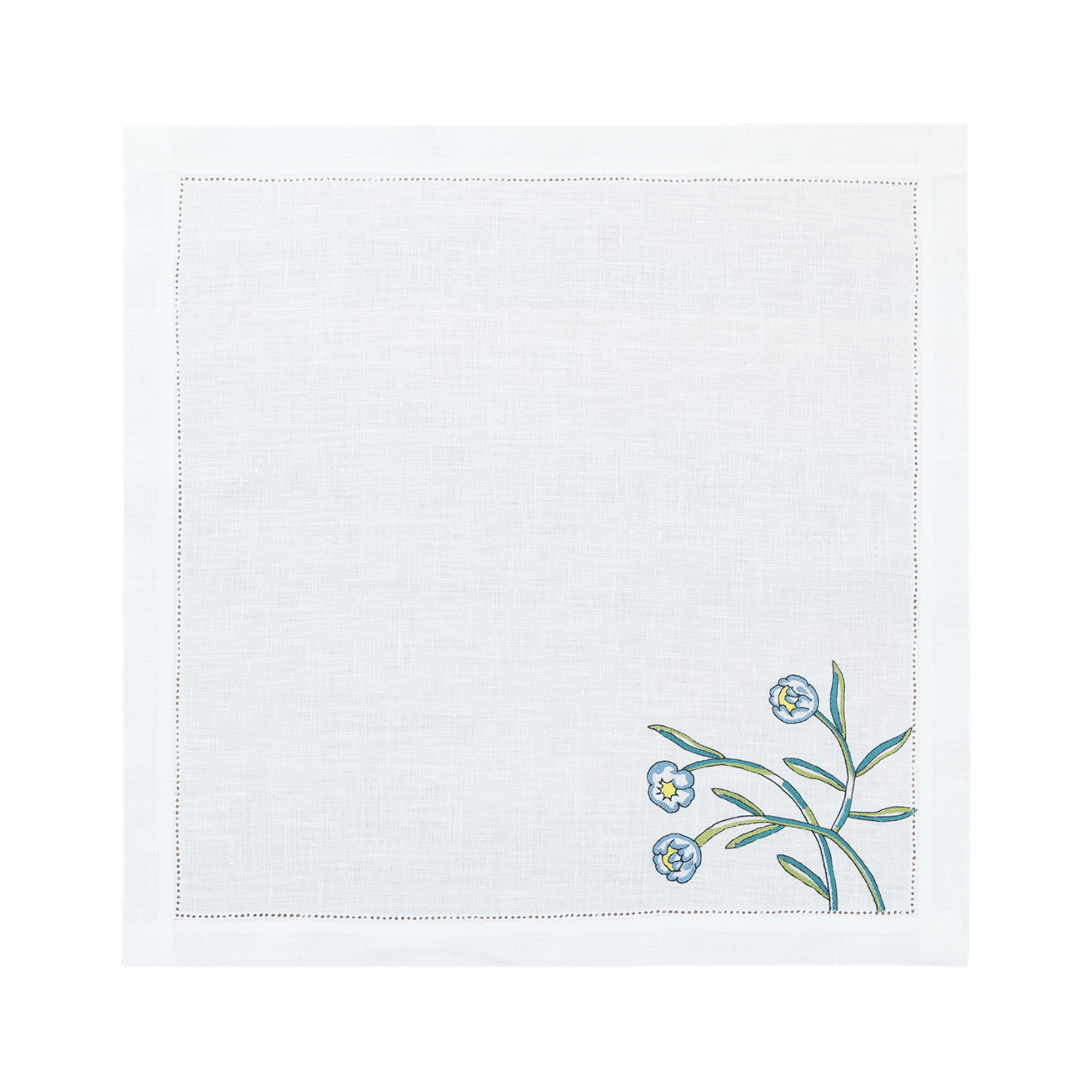Hand Embroidered Floral Fresco Napkins | Set of 4-zoom-3
