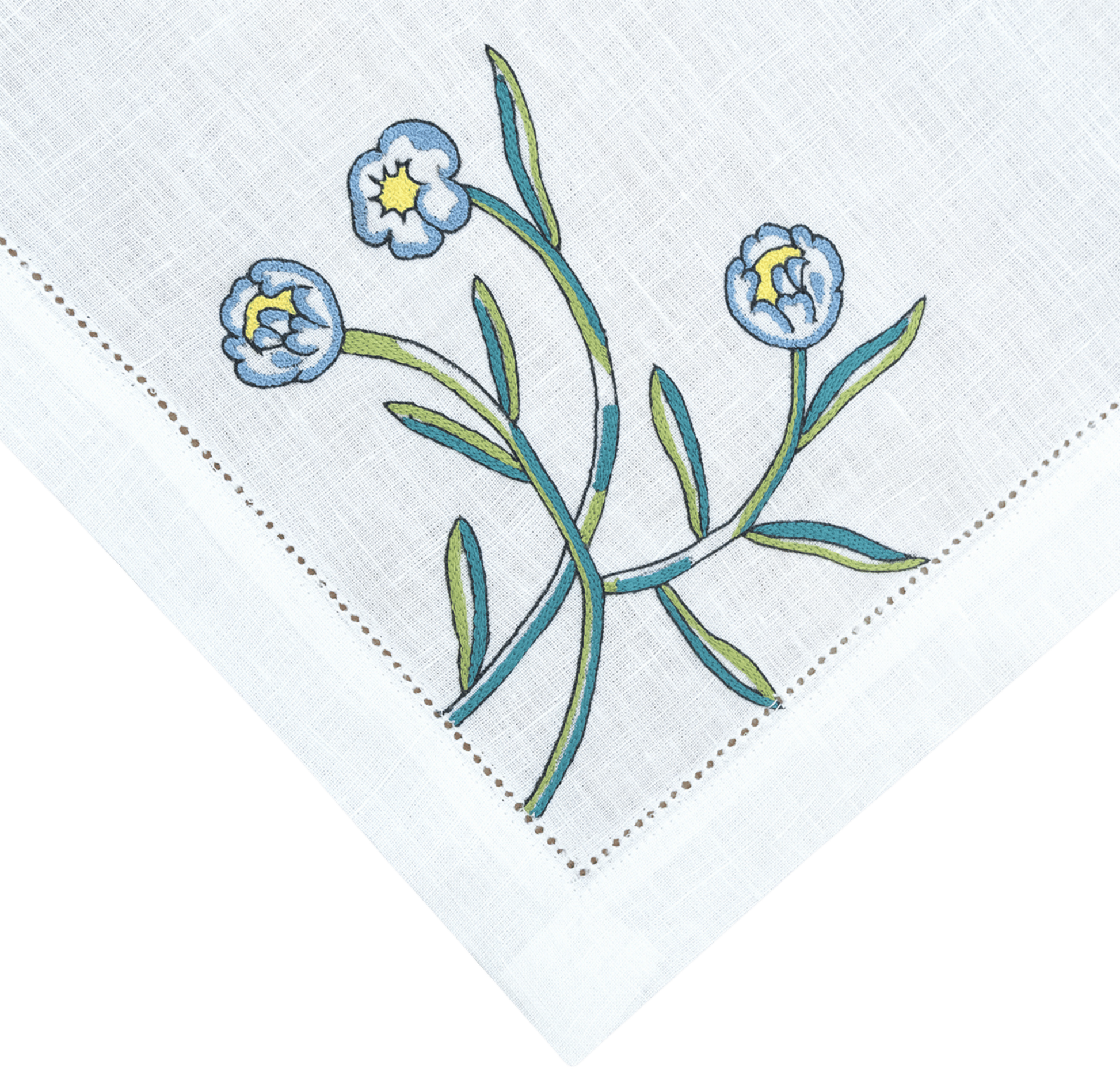 Hand Embroidered Floral Fresco Napkins | Set of 4-4