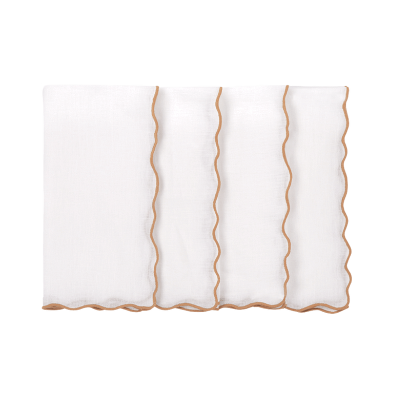 Hand Embroidered Circular Elegance Napkins | Set of 4-zoom-