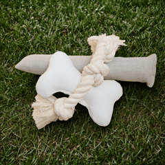 Natural Dog Toy Bundle | Hemp & Organic Cotton Toys for Cuddle, Fetch & Tug - Aware House