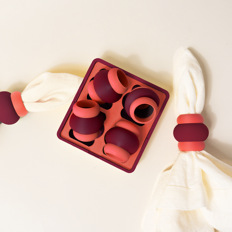 Color-Block Napkin Rings | Pomegranate-zoom-