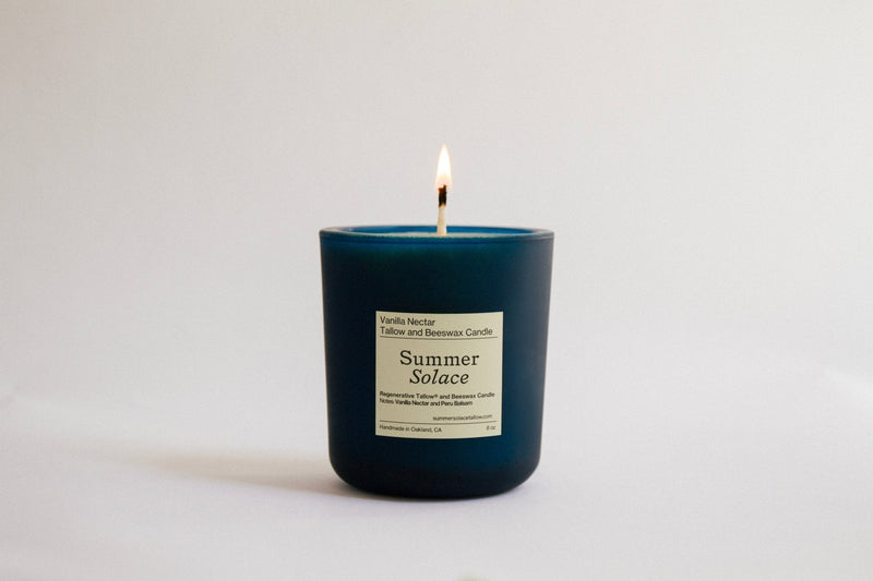 Vanilla Nectar Tallow & Beeswax Candle with Peru Balsam-zoom-