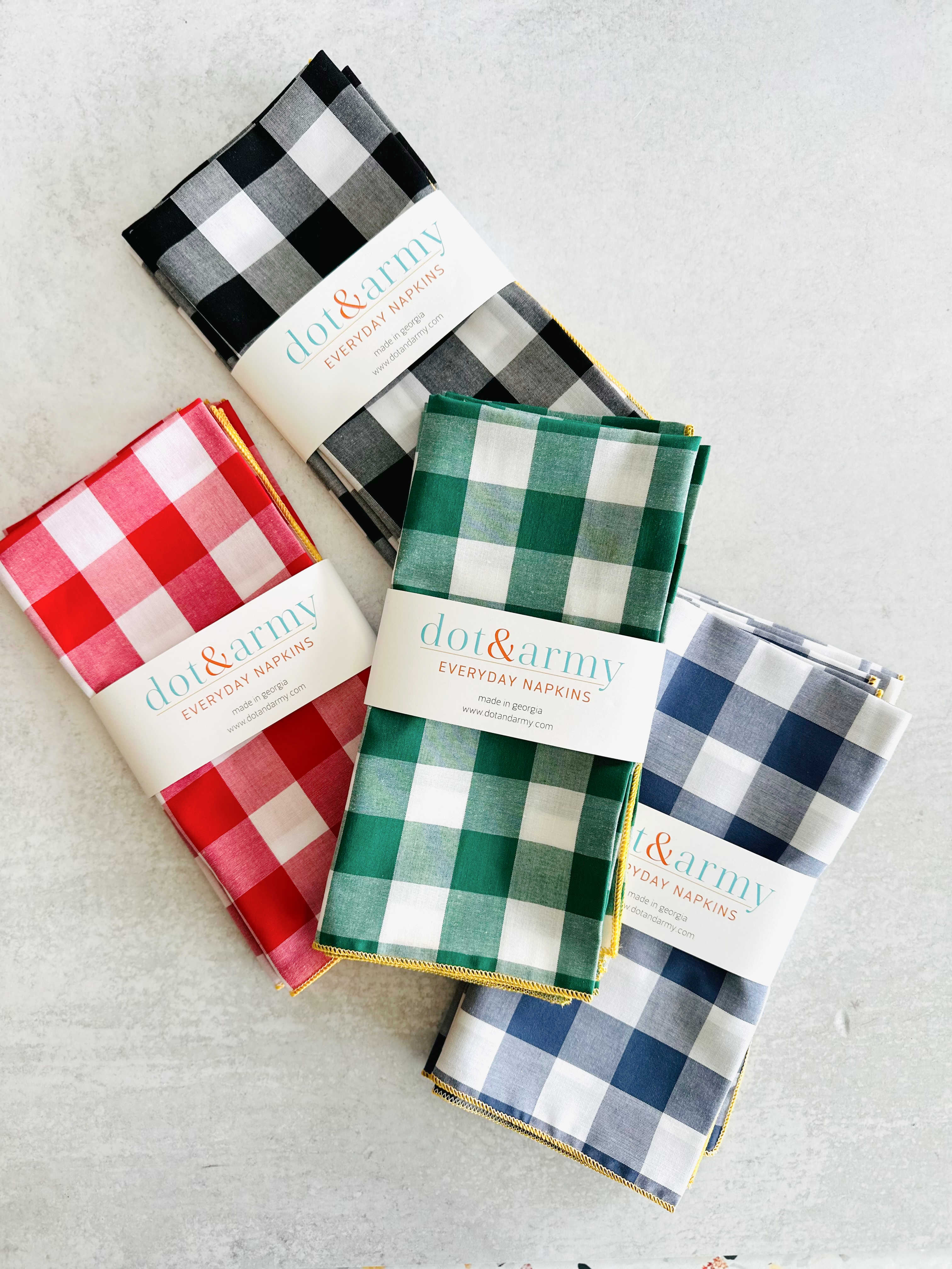Gingham Check Cloth Napkins | Set of Four