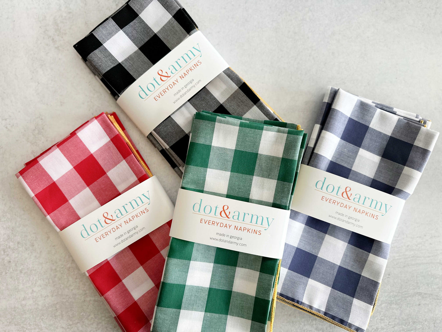 Gingham Check Cloth Napkins | Set of Four