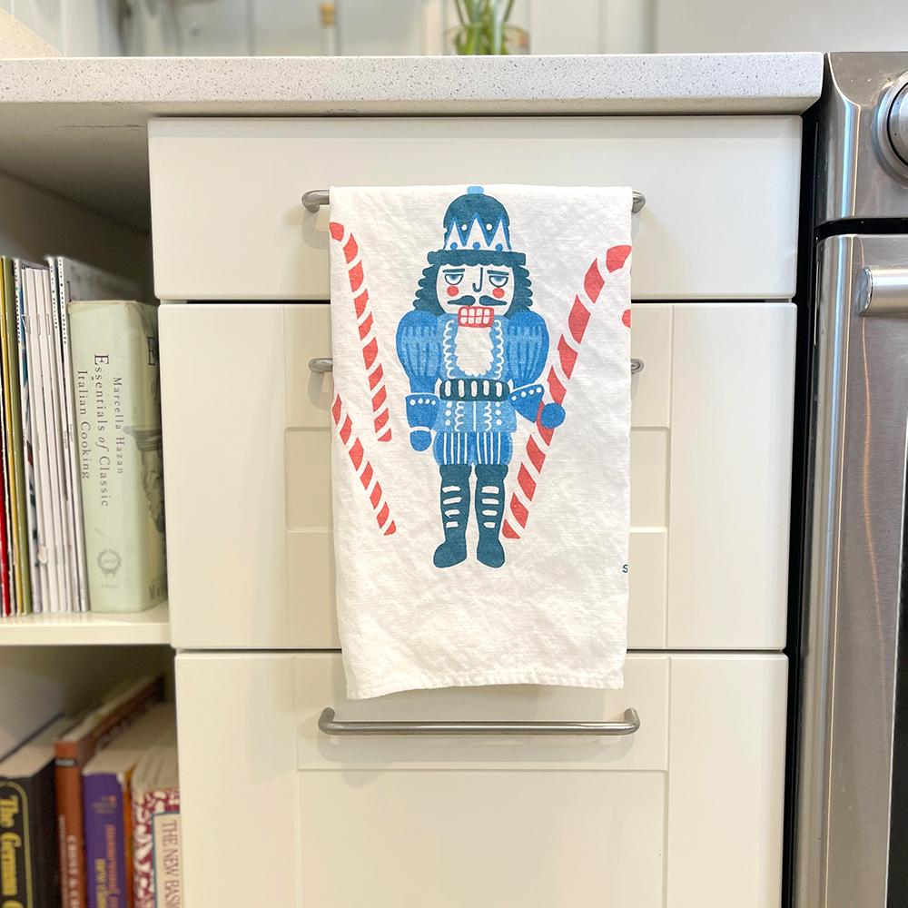 Nutcracker Tea Towel + Swedish Dishcloth Bundle