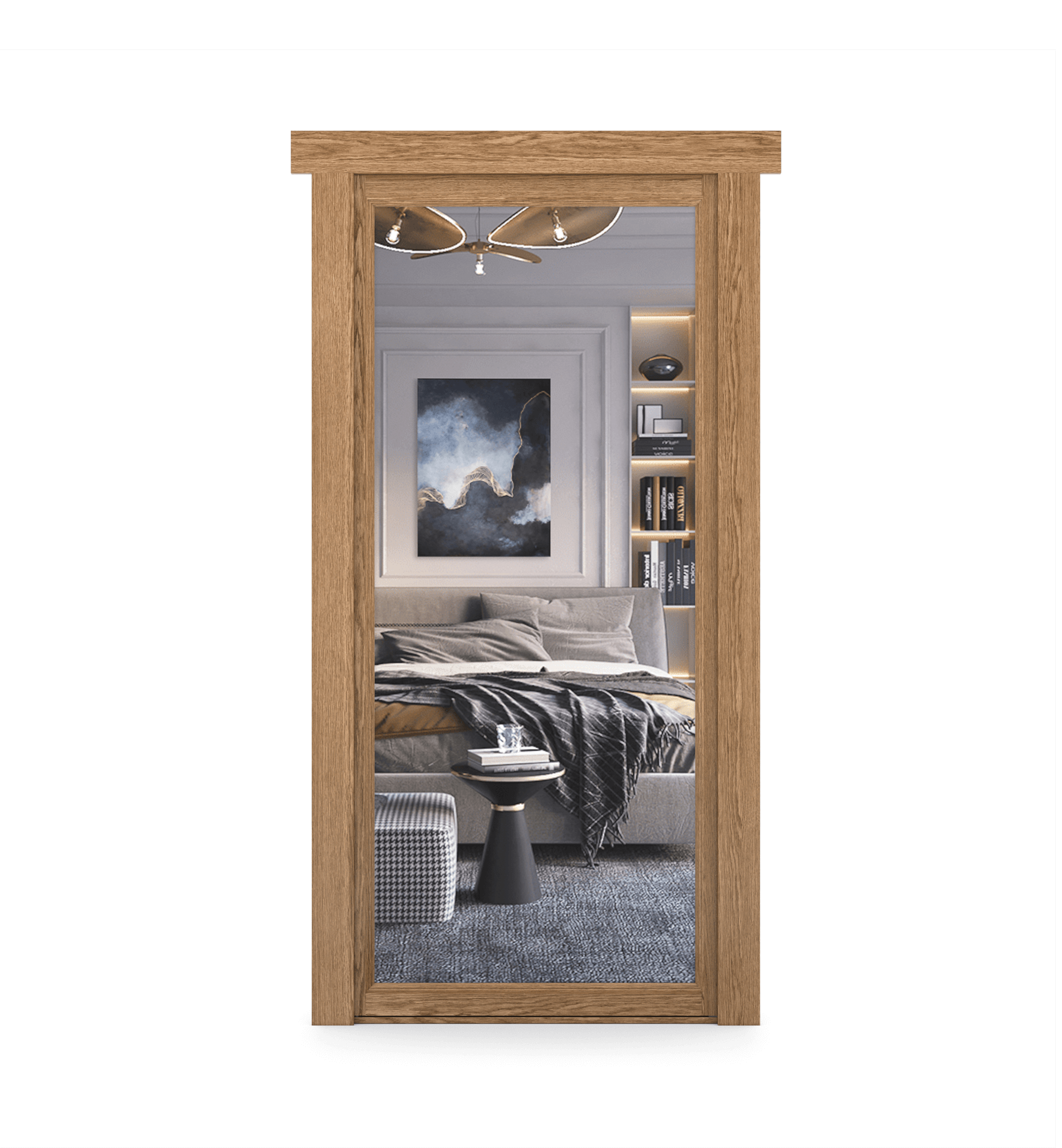 Hidden Oak Mirror Door-zoom-5