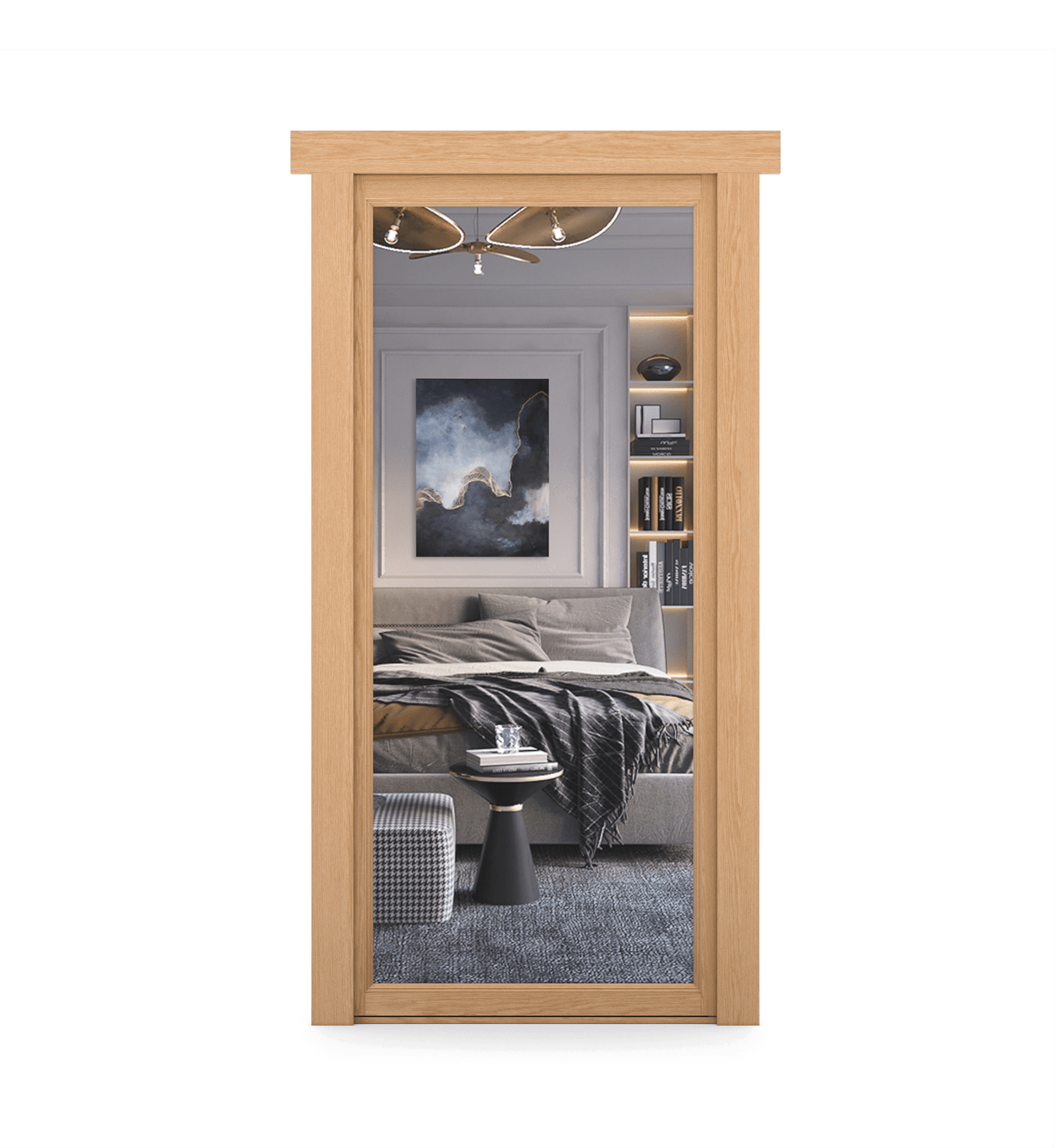 Hidden Oak Mirror Door-2