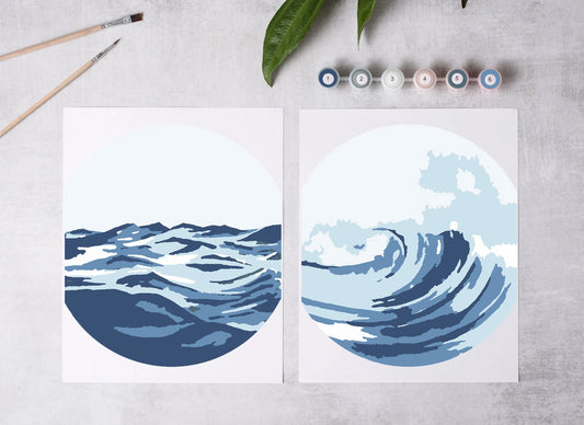 Ocean Waves Paint-By-Numbers Kit