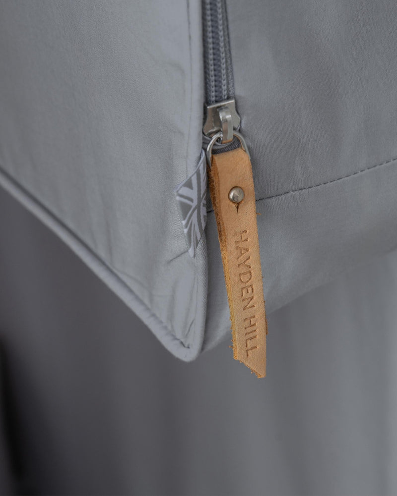 Short Organic Cotton Hanging Bag in Gray-zoom-