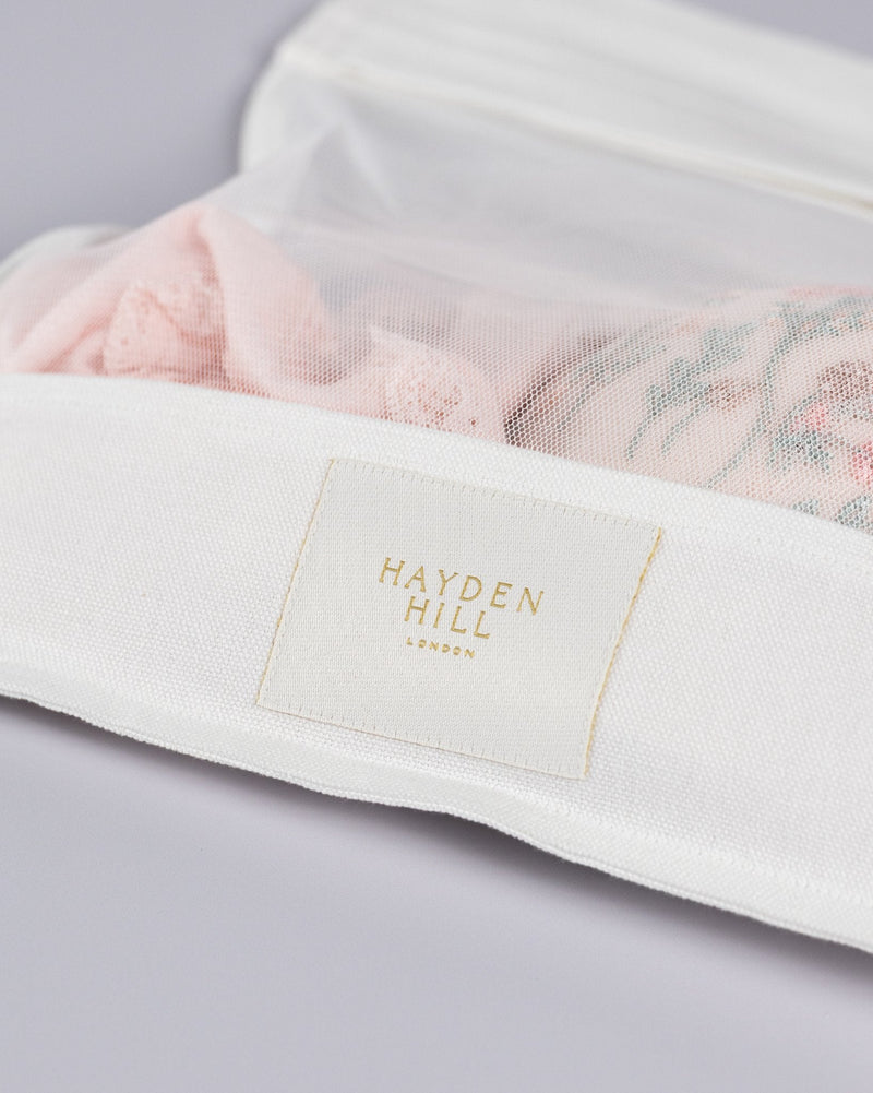 Organic Cotton Wash Bags for Delicates | Set of 2 | White-zoom-