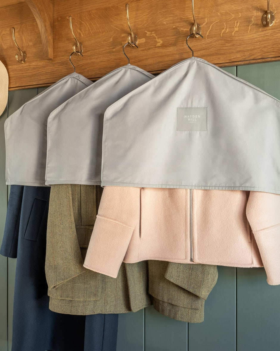 Organic Cotton Shoulder Dust Covers | Set of 3 in Gray