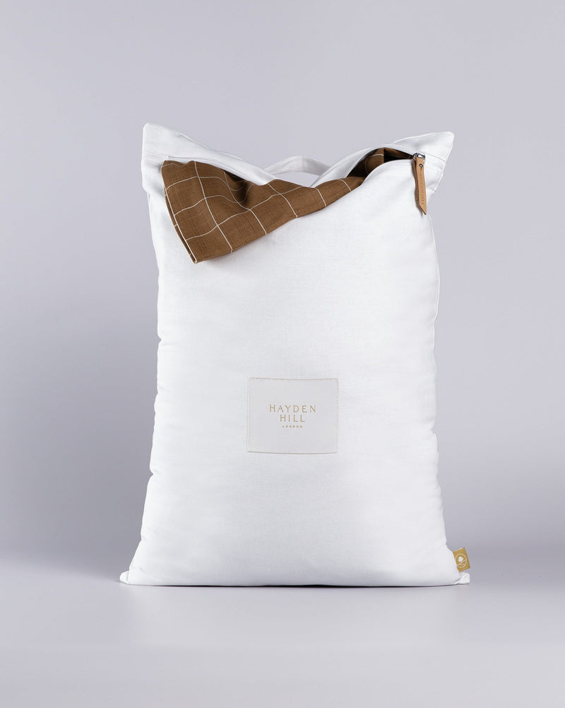 Organic Cotton Travel Laundry Bags | Set of 2 | White-zoom-