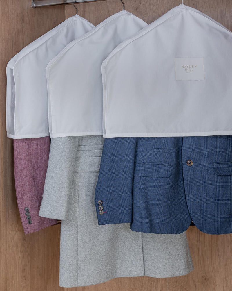 Organic Cotton Shoulder Dust Covers | Set of 3 in White-zoom-