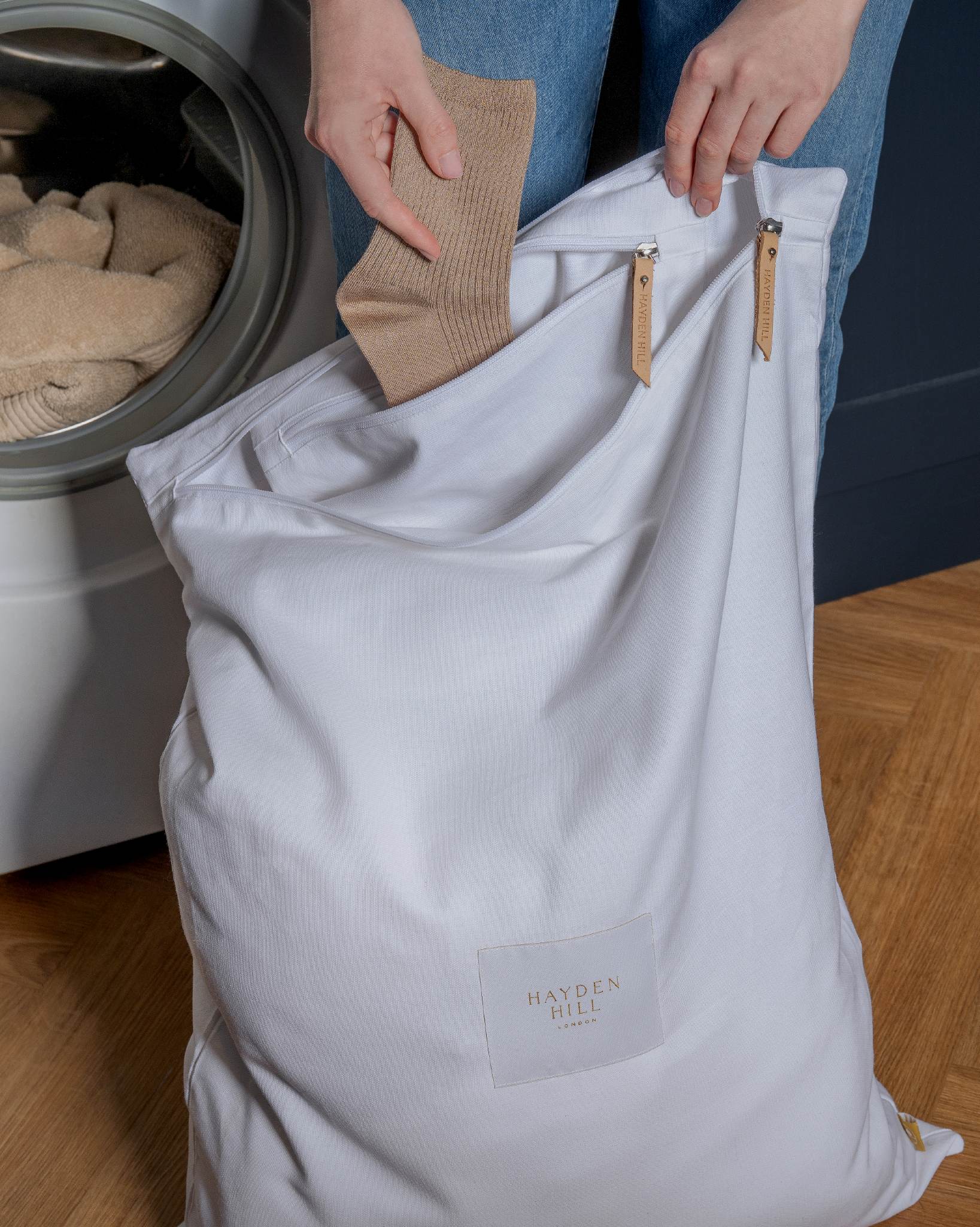 Organic Cotton Travel Laundry Bags | Set of 2 | White-6