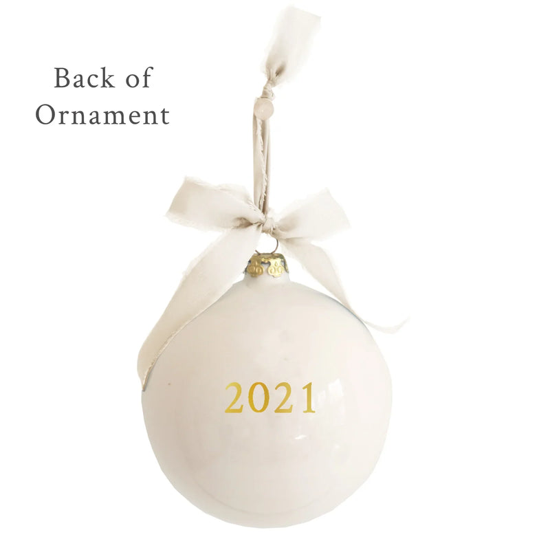 Monogrammed Keepsake Ornament | Wedding with Diamond Ring-zoom-