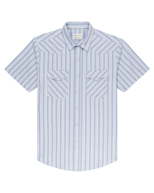 Oxford Red Blue Stripe Men's Shirt