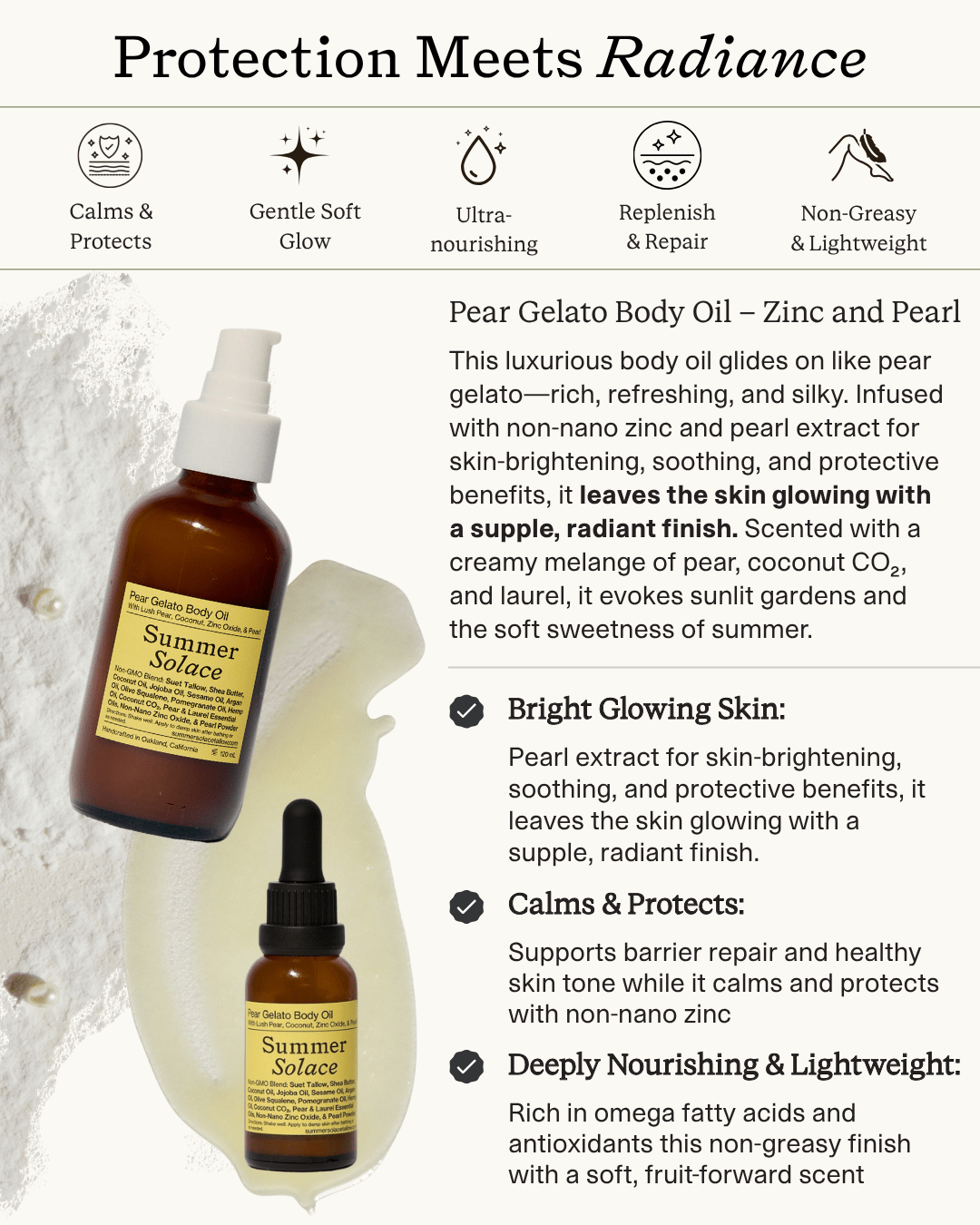 Pear Gelato Body Oil Zinc and Pearl Extract - Limited Edition-zoom-3