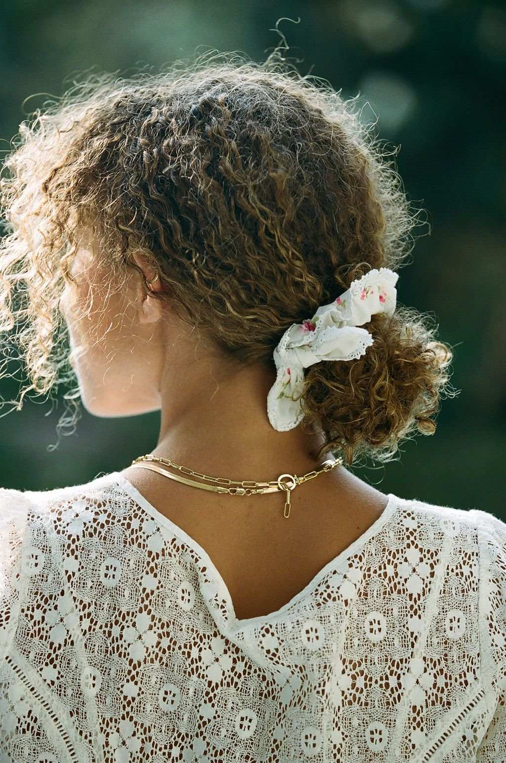 Penelope Bow Tie Lace Scrunchy | Vintage Florals