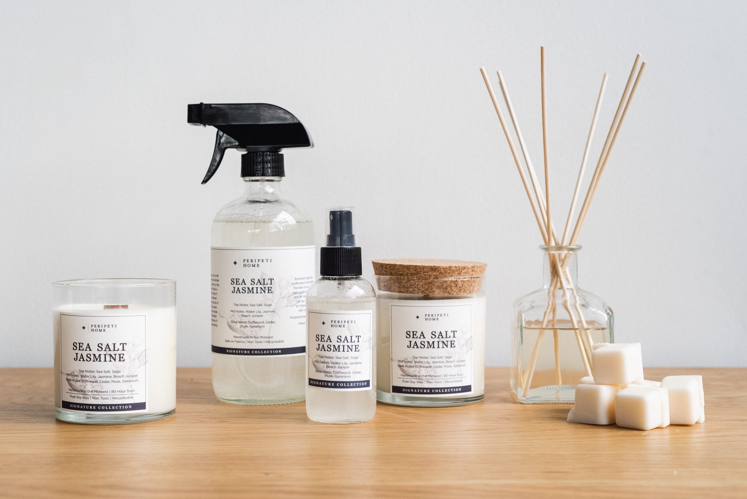 Sea Salt Jasmine Candle, Wax Melt, Diffuser & Room Spray-zoom-9