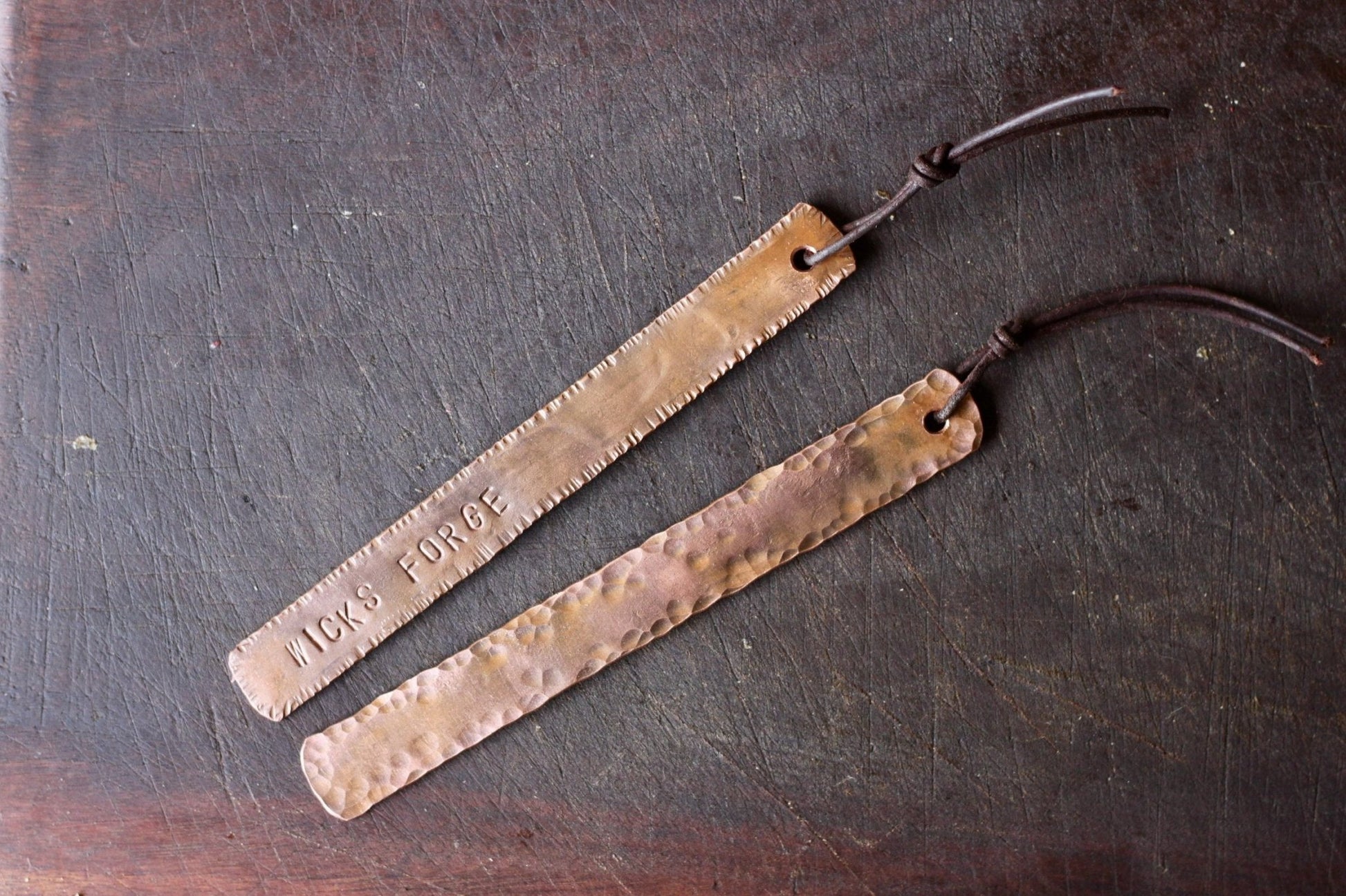 Personalized Copper Bookmark | Hand Stamped Metal Bookmark - Aware House