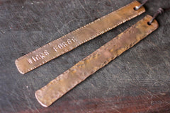 Personalized Copper Bookmark | Hand Stamped Metal Bookmark - Aware House