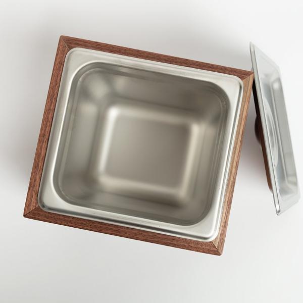 Countertop Compost Bin – Noaway© in Walnut Wood & Stainless Steel - Aware House