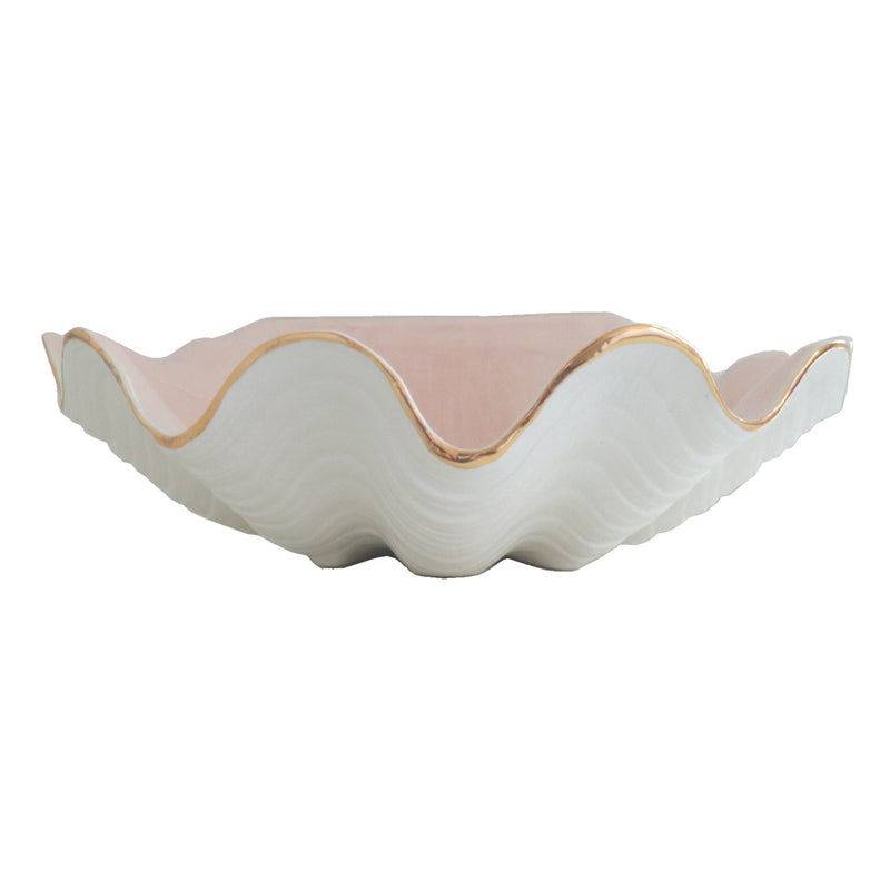 Clam Shell Bowl with 22K Gold Accent-zoom-