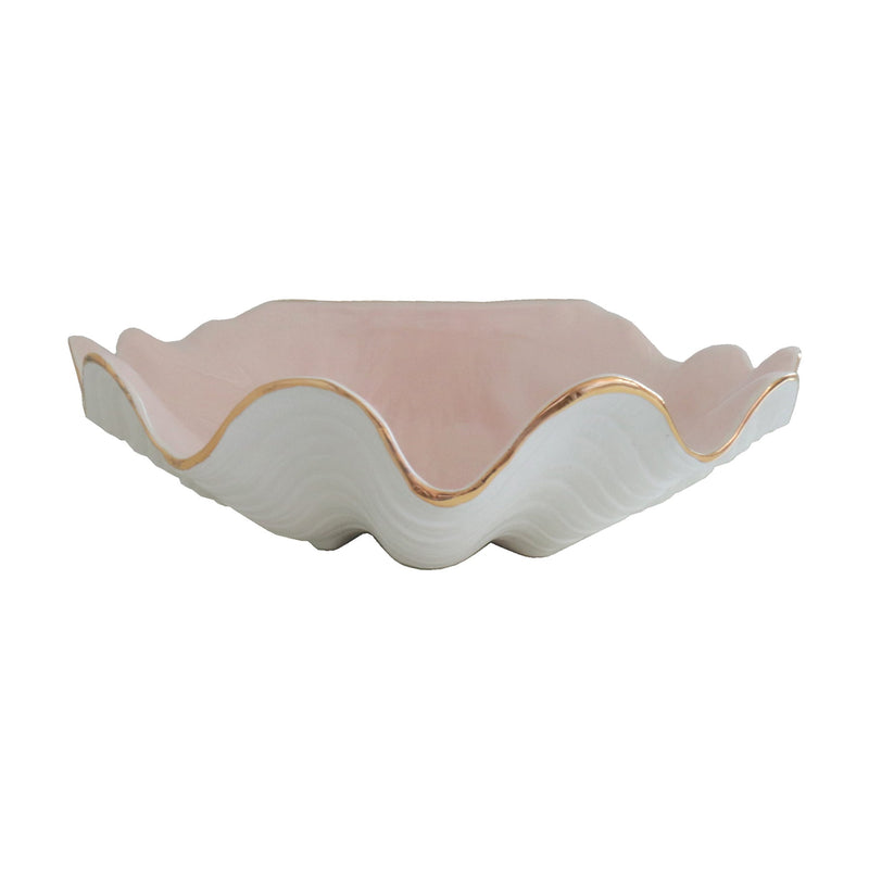 Clam Shell Bowl with 22K Gold Accent-zoom-
