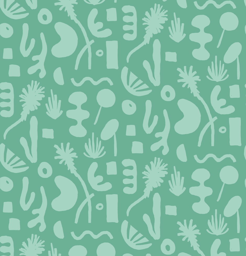 Pool Side Wallpaper, teal - Aware House - Samantha Santana Creative -