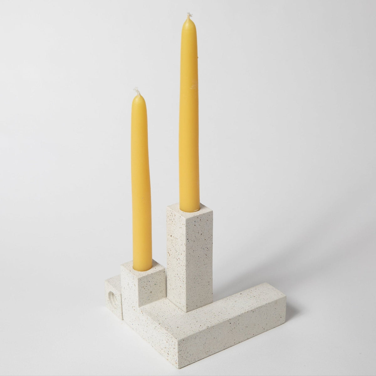 Candlestick Holder Set | White Terrazzo - Aware House - Pretti.Cool -