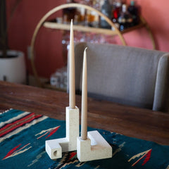 Candlestick Holder Set | White Terrazzo - Aware House - Pretti.Cool -