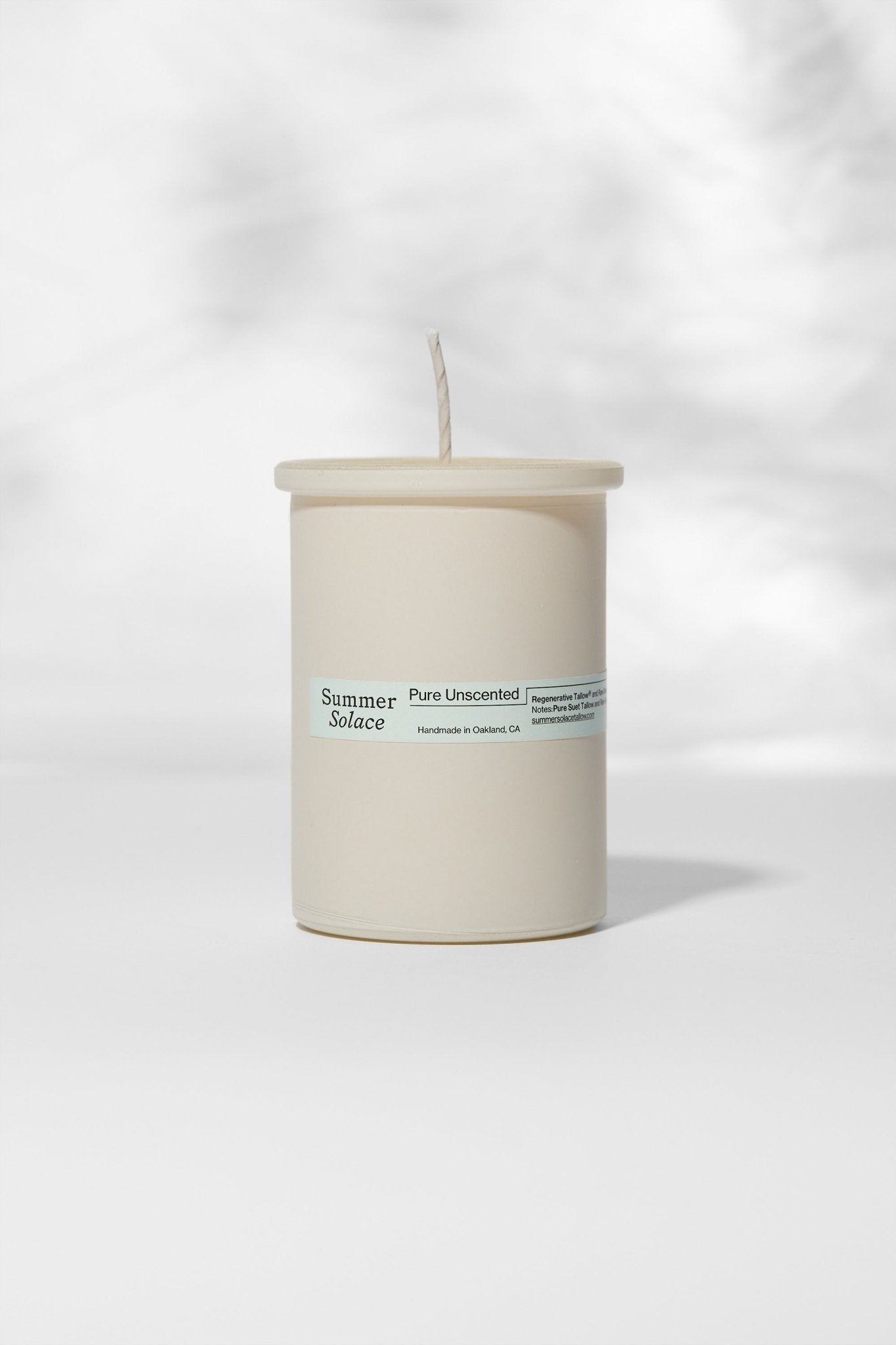 Pure Unscented Tallow and Beeswax Candle