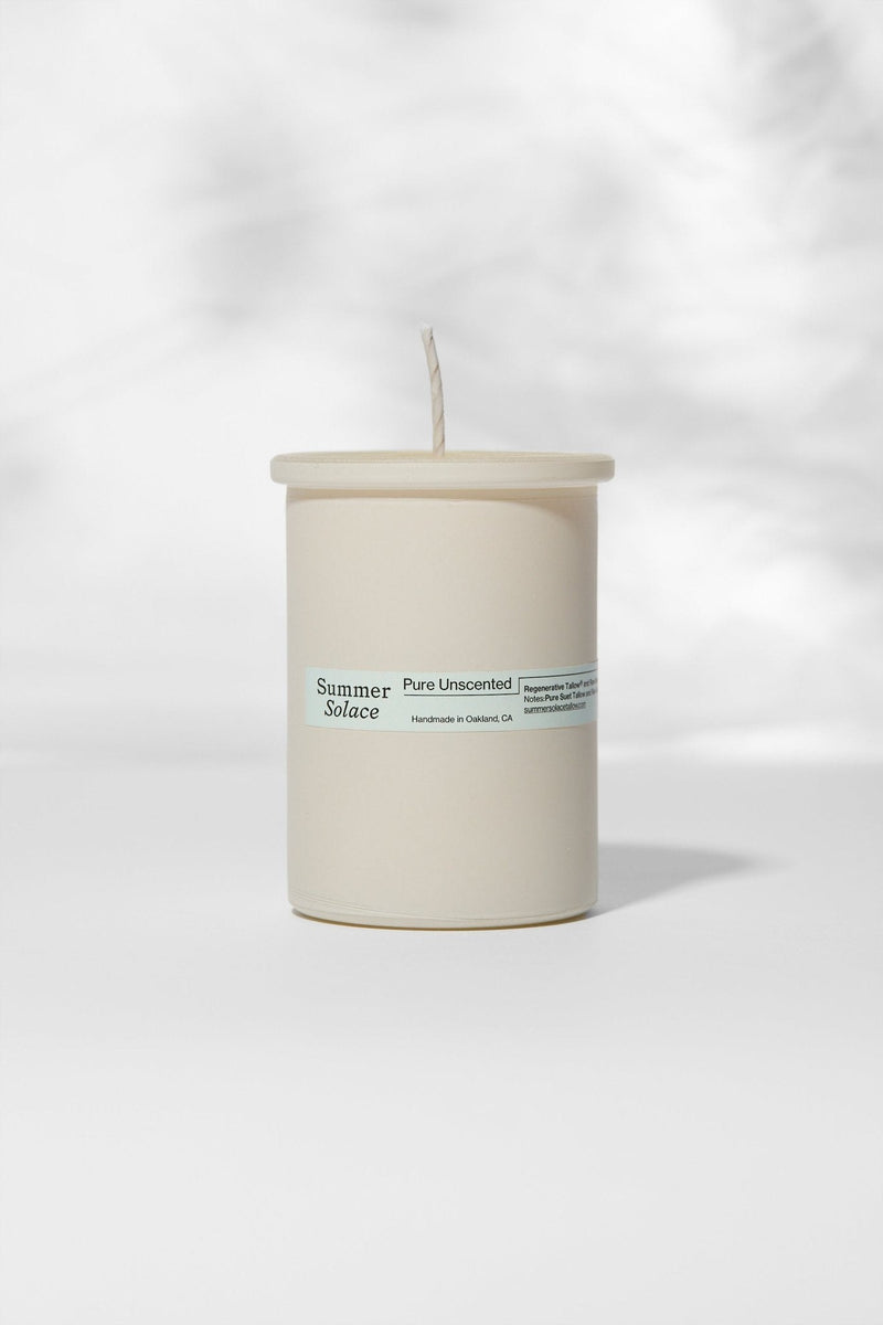 Pure Unscented Tallow and Beeswax Candle-zoom-